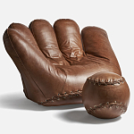 Дизайнерский кожаный пуф в виде бейсбольного мяча Poltronova Joe Ball Pouf варинант исполнения - 2 | Loft Concept в Новосибирске