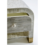 Тумбочка прикроватная с ящиком Tofino White Bone Inlay  Bedside Cabinet   варинант исполнения - 2 | Loft Concept в Новосибирске