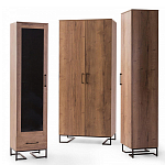 Шкаф-витрина в стиле лофт с чёрной стеклянной дверью Urban Style Space 2 варинант исполнения - 4 | Loft Concept в Новосибирске