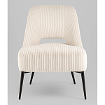 Кресло лаунж Бостон велюр рельефный молочный на черных ножках варинант исполнения - 4 | Loft Concept в Новосибирске