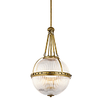 Подвесной светильник с рифленым стеклянным плафоном в форме шара Kichler варинант исполнения - 1 | Loft Concept в Новосибирске