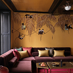 Обои с вышивкой ручной работы Étienne Original colourway on wool sateen варинант исполнения - 2 | Loft Concept в Новосибирске