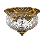 Потолочный светильник цвета латунь с прозрачным рифленым плафоном в форме чаши Hinkley варинант исполнения - 5 | Loft Concept в Новосибирске