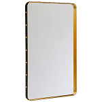 Зеркало прямоугольное в металлической раме с кожаной отделкой Loft in Reflection варинант исполнения - 1 | Loft Concept в Новосибирске
