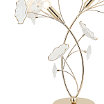 Настольная лампа с изогнутыми золотыми ветвями и белыми лепестками Wintery flovers варинант исполнения - 1 | Loft Concept в Новосибирске