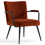 Кресло бархатное с подлокотниками на металлическом каркасе Oriel Retro Armchair варинант исполнения - 1 | Loft Concept в Новосибирске