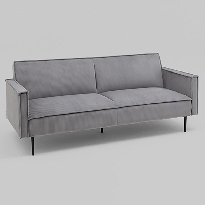 Диван современный вельветовый прямой Worcester Серый Серый Черный в Новосибирске | Loft Concept 