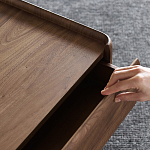 Прикроватный деревянный столик с 2-мя ящиками Moon Walnut Furniture варинант исполнения - 9 | Loft Concept в Новосибирске