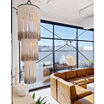 Люстра круглая трехъярусная из бахромы Milk Gradient Braided Fringe варинант исполнения - 3 | Loft Concept в Новосибирске