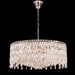 Люстра круглая с хрустальными подвесками на серебряном каркасе Roul Crystal Light варинант исполнения - 7 | Loft Concept в Новосибирске