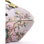 Шкатулка фиолетового цвета с рисунком бабочек и крышкой с фигуркой птицы на ветке Eden Garden варинант исполнения - 5 | Loft Concept в Новосибирске