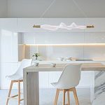 Люстра горизонтальная с волнистым белым плафоном Golden Swirl варинант исполнения - 11 | Loft Concept в Новосибирске