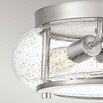 Потолочный светильник цвета никель с плафоном из прозрачного фактурного стекла Quoizel варинант исполнения - 2 | Loft Concept в Новосибирске
