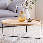 Журнальный стол с круглой деревянной столешницей Urban Style Space варинант исполнения - 2 | Loft Concept в Новосибирске