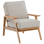 Кресло с каркасом из массива дуба Deniaud Oak Beige Armchair варинант исполнения - 1 | Loft Concept в Новосибирске