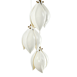 Подвесной светильник светодиодный с 6-ю белыми плафонами в виде цветов Flower Light Gold варинант исполнения - 3 | Loft Concept в Новосибирске