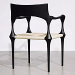 Стул дизайнерский с плетеным сидением Kronos Dining Chair Black варинант исполнения - 5 | Loft Concept в Новосибирске