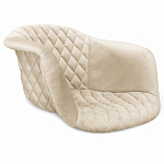 Барный стул со спинкой и подлокотниками на 4-х деревянных ножках Кремовый Велюр Ava Charm варинант исполнения - 2 | Loft Concept в Новосибирске