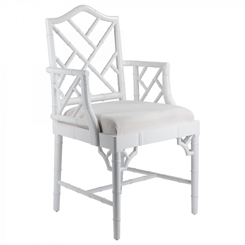 White Chippendale Arm Chair Белый в Новосибирске | Loft Concept 