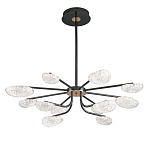 Люстра черного цвета с 12-ю прозрачными плафонами овальной формы Iona chandelier варинант исполнения - 2 | Loft Concept в Новосибирске