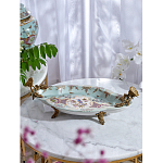 Блюдо овальное из голубого фарфора с ручками в виде бабочек и цветочным рисунком Blue Garden варинант исполнения - 6 | Loft Concept в Новосибирске