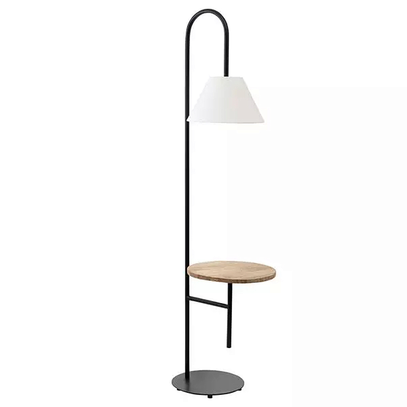 Торшер с полкой для хранения Floor Lamp with Storage Shelf Белый Черный в Новосибирске | Loft Concept 