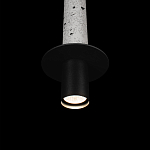 Подвесной светильник с узким цилиндрическим плафоном и черным металлическим декором Concrete Pipe варинант исполнения - 13 | Loft Concept в Новосибирске