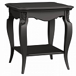 Стол журнальный черный из массива бука с полкой в стиле прованс Black Provence варинант исполнения - 2 | Loft Concept в Новосибирске