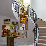 Люстра креативная из дисков цвета латунь Constellation Light and Style варинант исполнения - 5 | Loft Concept в Новосибирске