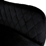 Барный стул вращающийся со спинкой и подлокотниками Douglas Rhombus Черный Велюр варинант исполнения - 3 | Loft Concept в Новосибирске