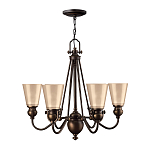 Люстра бронзового цвета с конусными плафонами из бежевого стекла Hinkley варинант исполнения - 2 | Loft Concept в Новосибирске