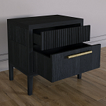 Прикроватная Тумбочка Primo с двумя ящиками Черный дуб варинант исполнения - 6 | Loft Concept в Новосибирске