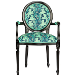 Стул из натурального бука с подлокотниками Ikat Pattern бирюзовый варинант исполнения - 1 | Loft Concept в Новосибирске