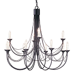 Люстра черного цвета ручной работы с канделябрами и переплетенной проволочной драпировкой Elstead Lighting варинант исполнения - 1 | Loft Concept в Новосибирске