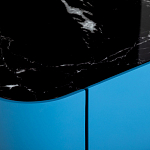 Тумба прикроватная чёрно-голубая с  ящиком Blue Cabinet варинант исполнения - 3 | Loft Concept в Новосибирске