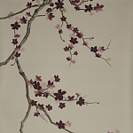 Обои ручная роспись Cherry Tree Special Colourway on Icefield dyed silk варинант исполнения - 2 | Loft Concept в Новосибирске