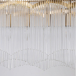 Люстра прямоугольная на цепях с прозрачными трубками и волнистым краем Nembus варинант исполнения - 5 | Loft Concept в Новосибирске