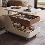 Журнальный столик передвижной с подъемной столешницей Table Trolley варинант исполнения - 6 | Loft Concept в Новосибирске