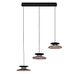 Люстра подвесная с тремя матовыми черными плафонами Obsidian Touch варинант исполнения - 2 | Loft Concept в Новосибирске