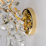 Бра золотого цвета с декоративными ветвями и прозрачными подвесками в форме листьев Droplet Chandelier варинант исполнения - 5 | Loft Concept в Новосибирске