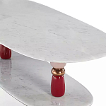 Дизайнерский журнальный стол на 2-х фигурных ножках с подстольем Lycad варинант исполнения - 2 | Loft Concept в Новосибирске