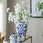 Ваза с крышкой и синим цветочным узором Blue & White Ornament  варинант исполнения - 7 | Loft Concept в Новосибирске