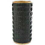 Ваза с декором из эко-кожи Leather Vase Green варинант исполнения - 1 | Loft Concept в Новосибирске
