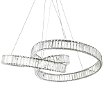 Подвесная люстра в виде изогнутых колец с хрустальным декором Ring Horizontal Oculus Chrome Light Chandelier варинант исполнения - 1 | Loft Concept в Новосибирске