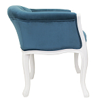 Кресло низкое в стиле прованс Louis French Armchair white and blue velour варинант исполнения - 1 | Loft Concept в Новосибирске