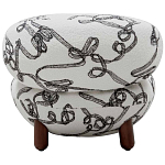 Кресло без подлокотников на деревянных ножках белое с вышивкой Sharp Armchair варинант исполнения - 3 | Loft Concept в Новосибирске