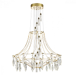 Люстра подвесная из металла с хрустальными прозрачными подвесками Quasar 81 варинант исполнения - 3 | Loft Concept в Новосибирске