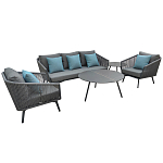 Диван трехместный уличный серый Gray Fiber варинант исполнения - 4 | Loft Concept в Новосибирске