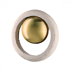 Бра с бежевым текстурным кольцом и латунным шаром в центре Tactile  варинант исполнения - 1 | Loft Concept в Новосибирске