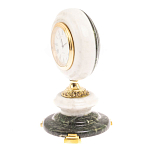 Часы настольные бронзовые из натуральных камней Мрамор и Змеевик Stone Clock варинант исполнения - 8 | Loft Concept в Новосибирске